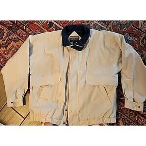 KNIGHTSBRIDGE Jacket Men XL Tan Bomber Full Zip Coat Water Resistant
